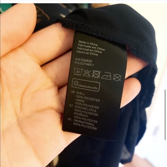 ❌SOLD❌H&M conscious long sleeve chiffon maxi Boho dress semi-sheer with belt - Picture 9 of 10